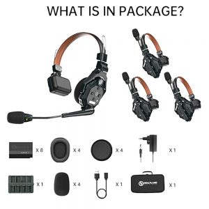 Hollyland Solidcom C1 Pro-4S Full-Duplex ENC Wireless Intercom System with 4Headsets (1.9 GHz)