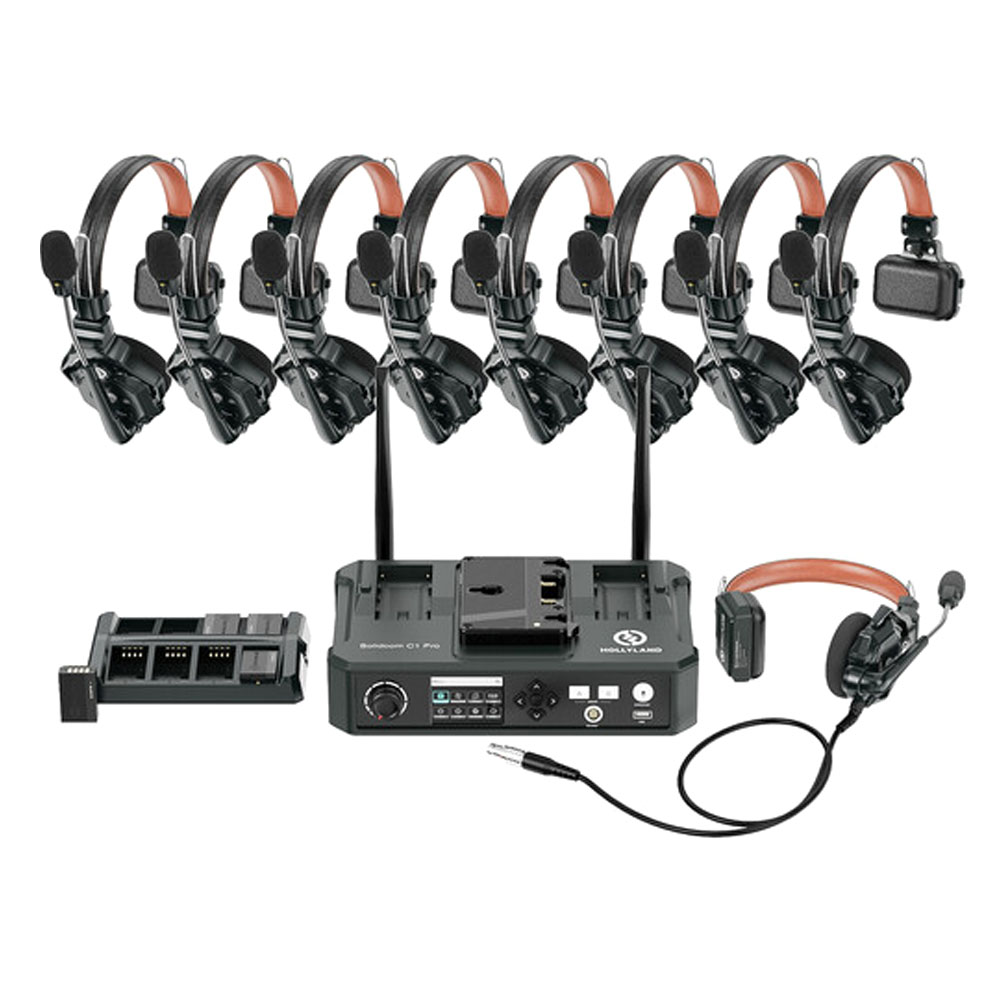 Hollyland Solidcom C1 Pro-Hub8S ENC 9-Person Full-Duplex Wireless Intercom System with Hub (1.9 GHz)